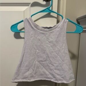 White Sleeveless Crop Muscle Tank